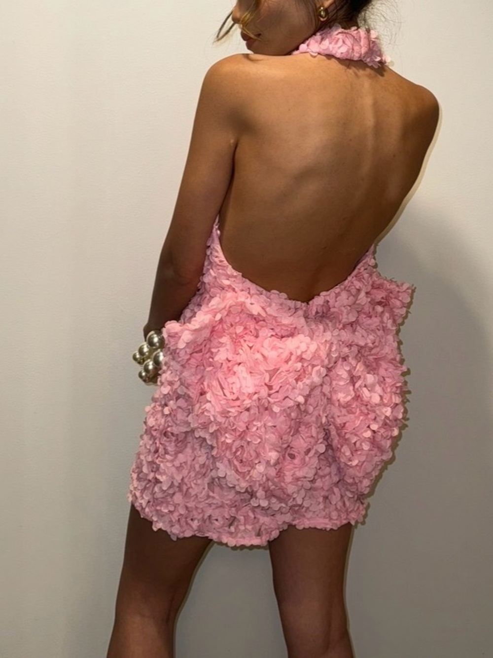 Selfie Leslie Monroe Embellished Bow Mini Dress Pink - Picture 4 of 4